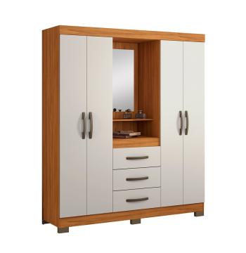 ROPERO 4 PUERTAS 3 CAJONES CAPELINHA NT5015 NOTAVEL FREIJO TREND|OFF WHITE