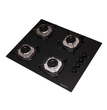 COOKTOP 4 HORNALLAS MESA DE VIDRIO FOGATTI NEGRO