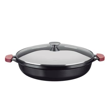 DISCO ALTO DE HIERRO CON TAPA DE VIDRIO NEGRO MTA