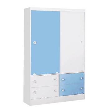 ROPERO 2 PUERTAS 131 QMOVI BLANCO AZUL