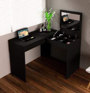 MESA DE OFICINA Y TOCADOR PE2021 TECNOMOBILI NEGRO