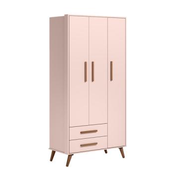 ROPERO 3 PUERTAS 2 CAJONES Q ENCANTO RETRO 3830 QMOVI ROSA