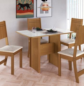 CONJUNTO COMEDOR 4 SILLAS EVORA 10060.1 INDÉKES FREIJO|OFF WHITE