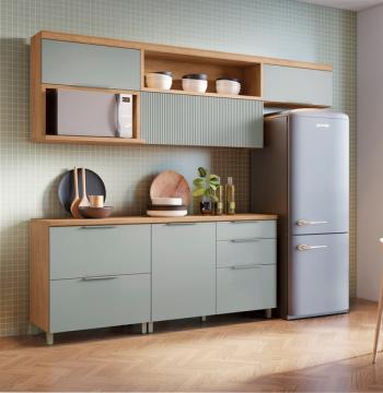 CONJUNTO COCINA MARQUESA 5 MODULOS NESHER NATURAL|VERDE