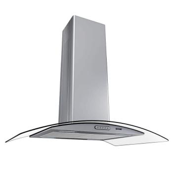 CAMPANA ISLA VIDRIO CURVO 90CM FOGATTI INOX