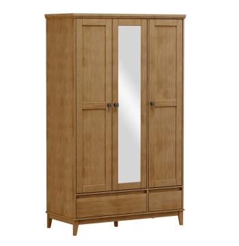 ROPERO 3 PUERTAS 3 CAJONES CON ESPEJO 2810F FINESTRA FREIJO