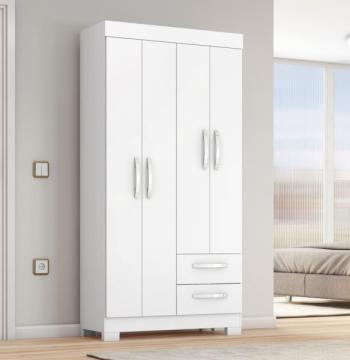 ROPERO 4 PUERTAS 2 CAJONES NT6010 BLANCO | BLANCO ROSA