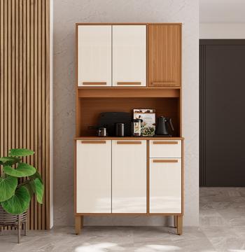 KIT COCINA 090 6 PUERTAS 1 CAJON LAGOS INDEKES FREIJO | OFF WHITE