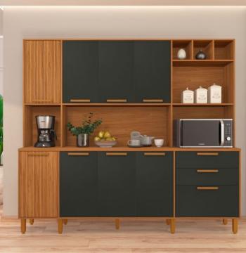 KIT COCINA 2190 9 PUERTAS 2 CAJONES PORTO INDÉKES FREIJO | PLOMO