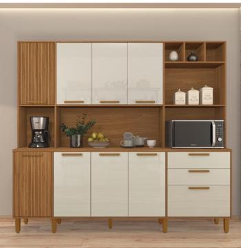 KIT COCINA 2190 9 PUERTAS 2 CAJONES PORTO INDÉKES FREIJO | OFF WHITE