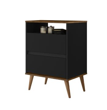 MESA DE LUZ 2 CAJONES LOTUS J&A NEGRO | JEQUITIBA