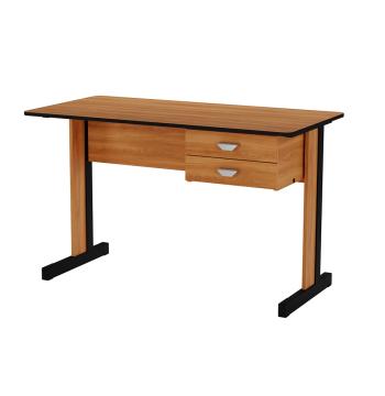 MESA DE ESCRITORIO 160 ECONOMICA PERFECT 50.28 CON 2 CAJONES GIOBEL NOGAL | NEGRO
