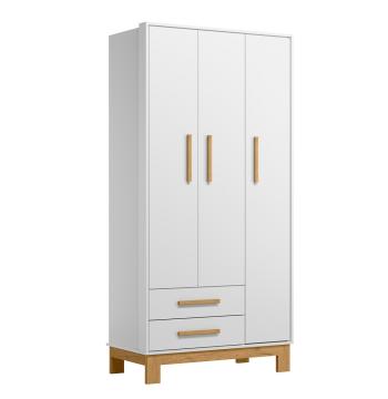 ROPERO 3 PUERTAS 2 CAJONES SLIM 4340 QMOVI BLANCO