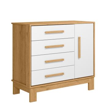 COMODA ZAPATERA 1 PUERTA 4 CAJONES SLIM 4355 QMOVI FREIJO | BLANCO