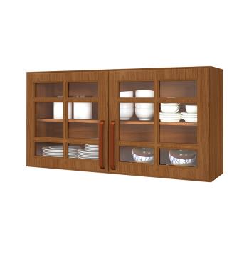 ARMARIO 1200 2 PUERTAS DE VIDRIO INCOLORO MONZA 6172.34 INDEKES FREIJO