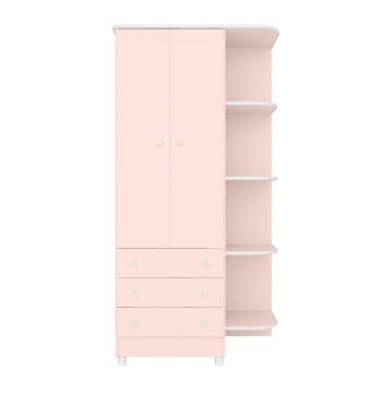 ROPERO 2 PUERTAS 3 CAJONES 825 QMOVI ROSA