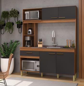 KIT COCINA 1600 4 PUERTAS 1 CAJÓN ENNE INDEKES FREIJO|PLOMO