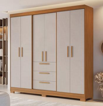 ROPERO 6 PUERTAS 3 CAJONES CON ESPEJO NT 6030 NOTAVEL FREIJO TREND / OFF WHITE TX