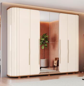 ROPERO 6 PUERTAS CON ESPEJO PREMIUM HENN OFF WHITE NATURE