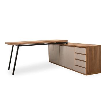 CONJUNTO 160X070 MESA CON BALCON DE APOYO WORK IZQUIERDO GIOBEL NOCE | CINAMOMO