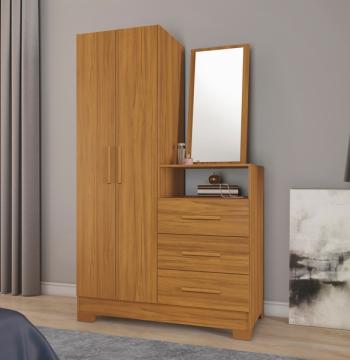 COMODA MULTIUSO 2 PUERTAS 3 CAJONES CON ESPEJO NT5165 NOTAVEL FREIJO TREND