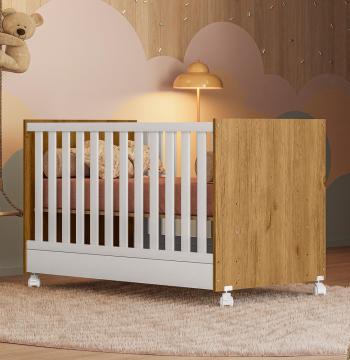 CUNA MINI CAMA CON RUEDITAS Q ENCANTO 1344|100 QMOVI FREIJO