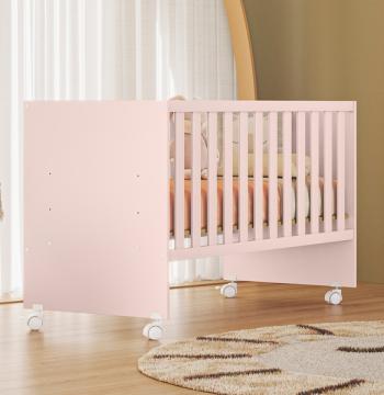 CUNA RECTO CON RUEDITAS 3540 QMOVI ROSA