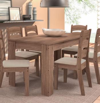 CONJUNTO COMEDOR GRECIA 6 SILLAS MONIQUE CELTA ALMENDRA|TEJIDO 51C