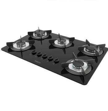 COOKTOP 5 HORNALLAS SAFE FOGATTI NEGRO