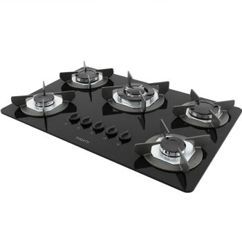 COOKTOP 5 HORNALLAS TRIPLE LLAMA SAFE FOGATTI NEGRO