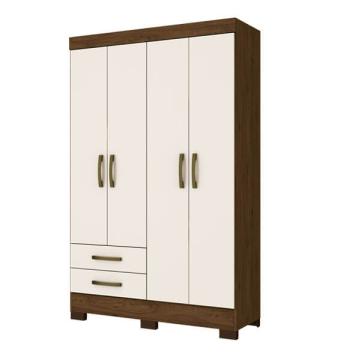 ROPERO 4 PUERTAS BE12 BRIZ CASTAÑO|OFF WHITE