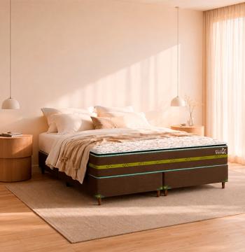 SOMIER RECREARE S PILLOW TOP 180 BA+CO ABBA MARRÓN