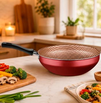 SARTEN WOK FLORA 2.8 LITROS N24 8904 MTA CEREZA