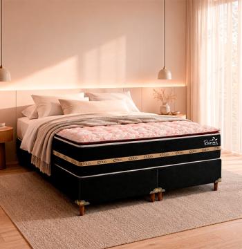 SOMIER RECREARE S PILLOW TOP 180 BA+CO ABBA BORDO