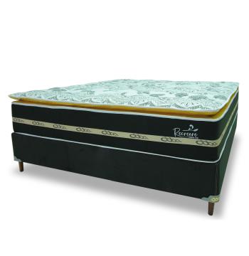 SOMIER RECREARE S PILLOW TOP 140 BA+CO ABBA NEGRO AMARILLO