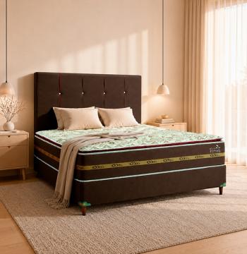 SOMIER RECREARE S PILLOW TOP 160 BA+CO+CA ABBA MARRON