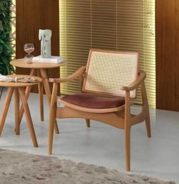 POLTRONA DE MADERA AMETISTA REFINATTO ALMENDRA | P513
