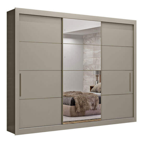 ROPERO 3 PUERTAS MADERO VISÃO TAUPE