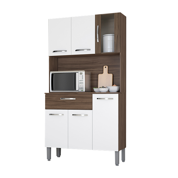 KIT COCINA MADRI 6 PUERTAS DACHERI NOGAL|BLANCO