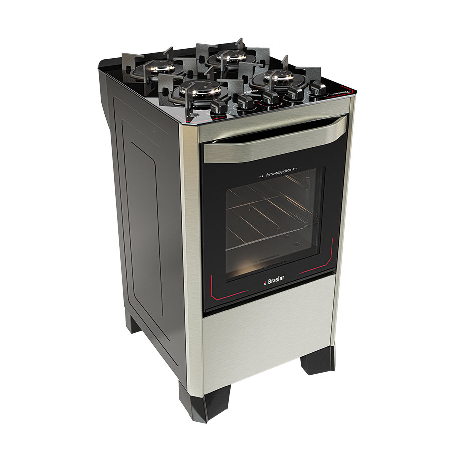 COCINA 4 HORNALLAS GLASS ABBATEC NEGRO | INOX