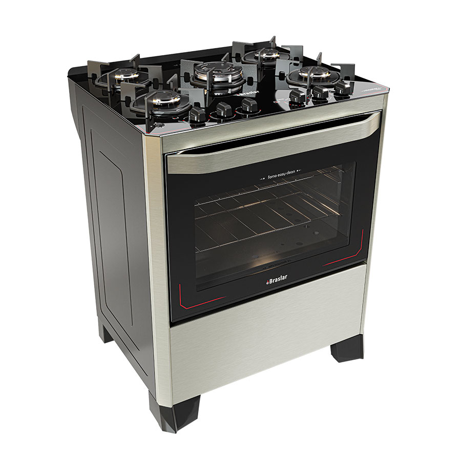 COCINA 5 HORNALLAS GLASS ABBATEC NEGRO|INOX
