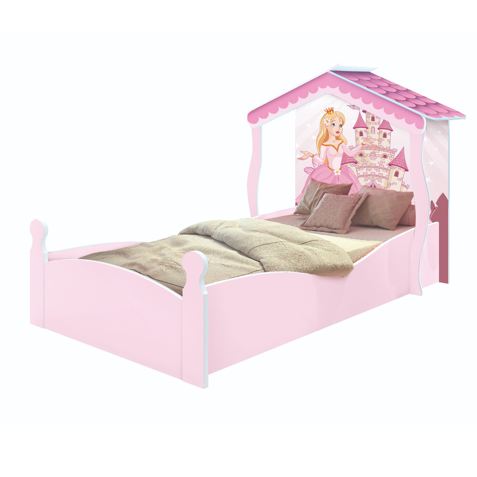 CAMA SOLTERO CASITA PRINCESITA  J&A ROSA