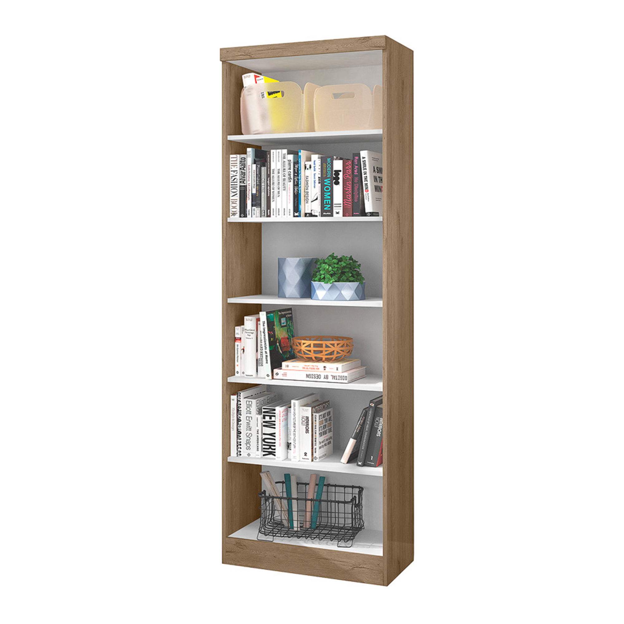 MULTIUSO LIBRERO LINUS 1404 QMOVI CARVALLO|BLANCO