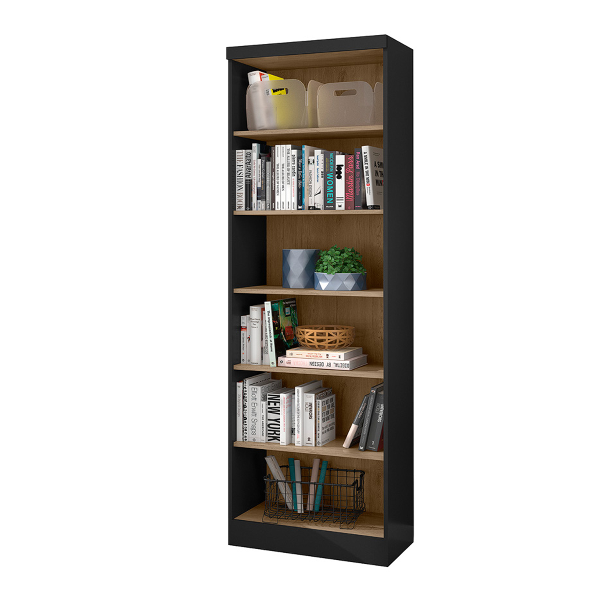 MULTIUSO LIBRERO LINUS 1404 QMOVI NEGRO|CARVALLO