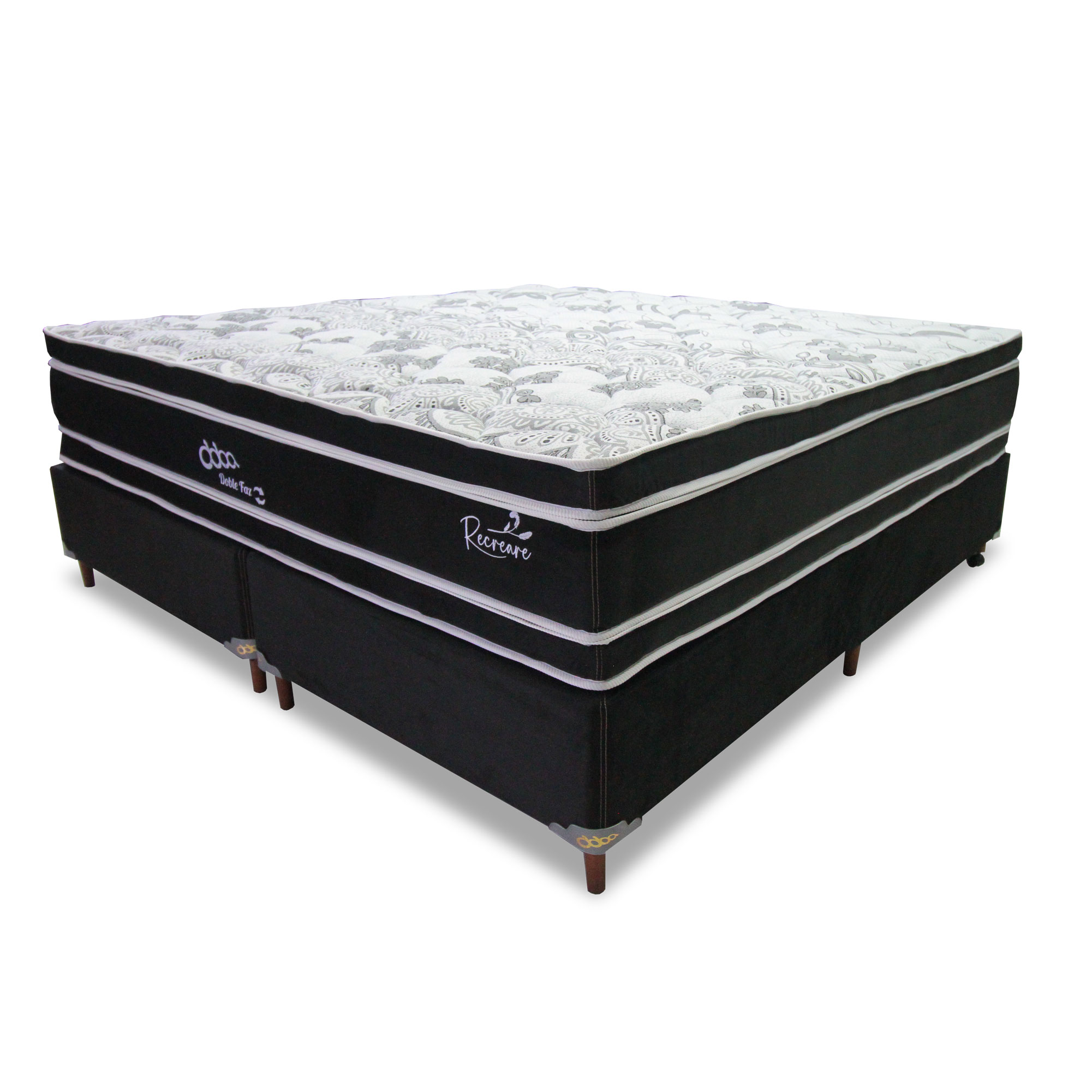 SOMIER RECREARE DOBLE FAZ 180 BA+CO ABBA NEGRO