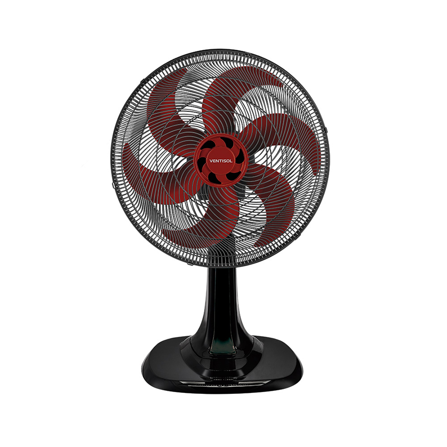 VENTILADOR DE MESA 50 CM TURBO 6 ASPAS VENTISOL ROJO