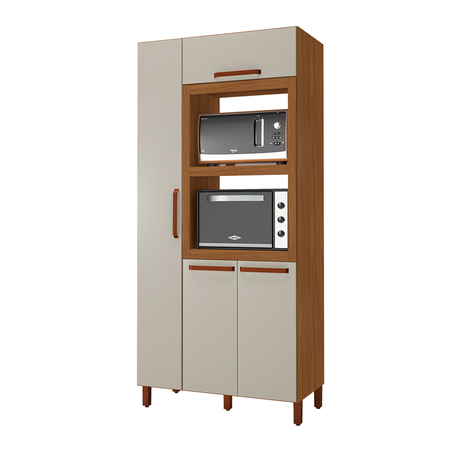 ALACENA TRIPLE 1000 4 PUERTAS 2 HORNOS CON MOLDURA  MONZA  6172.12 INDEKES FREIJO | OFF WHITE