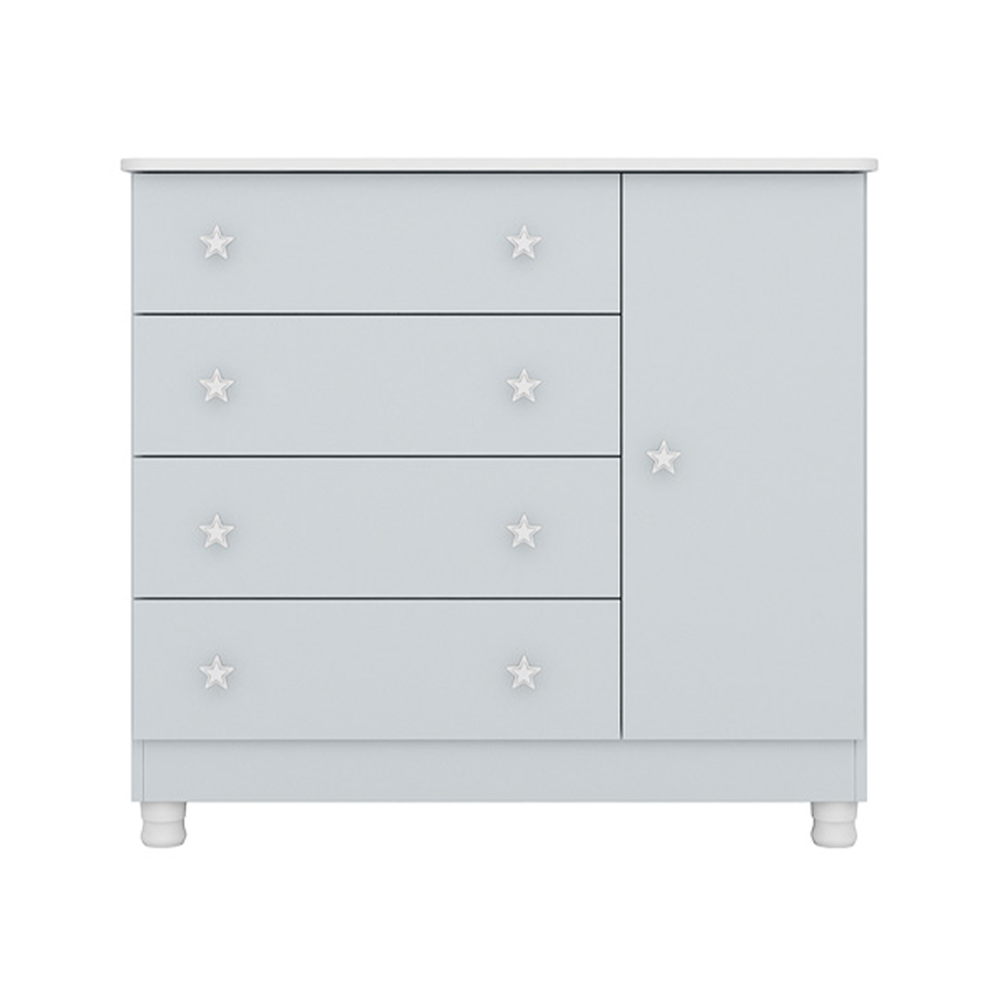 COMODA ZAP 1P 4CAJ C/PIE 2561 QMOVI GRIS