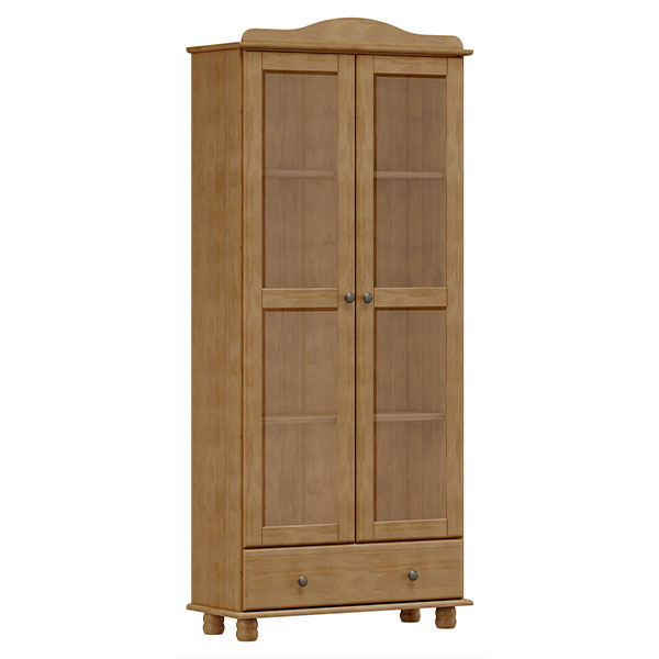 CRISTALERA BIBLIOTECA 2 PUERTAS 1 CAJÓN 8932FN FINESTRA FREIJO