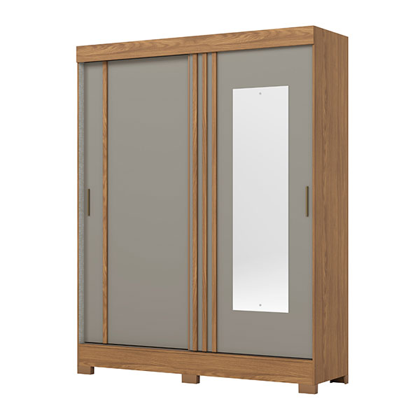 ROPERO 2 PUERTAS CORREDIZAS CON ESPEJO BE309 HENN NATURE | GRIS